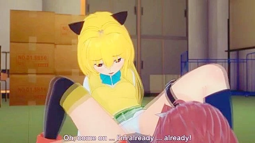 Akiza de Yu-Gi-Oh em lésbico quente com tesourada no crossover