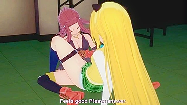 Akiza de Yu-Gi-Oh em lésbico quente com tesourada no crossover