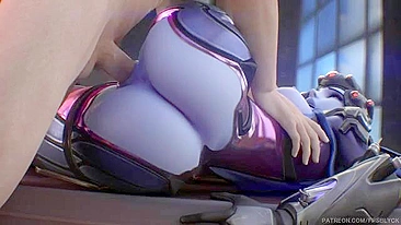 Cena sexual quente com Widowmaker de Overwatch em POV hentai