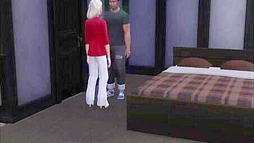 Cena de sexo no Sims com boquete, cowgirl invertida e de quatro delícia