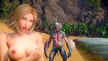 Melhor chance dela levar pau de monstro marinho em hentai com gape