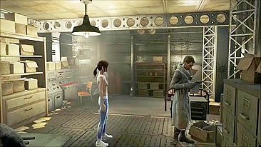 Gata de Fallout 4 chupa cientista com tesão e faz ele gozar gostoso