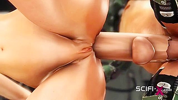 Gostosa peituda do espaço pronta pra foder num hentai sci-fi taboo