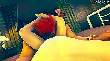 O boquete mais hardcore de uma garota hentai louca pra sentir o gosto dele