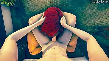 O boquete mais hardcore de uma garota hentai louca pra sentir o gosto dele