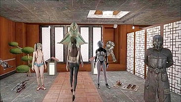 Hentai tabu de Fallout 4 com lingerie sexy e safados exibindo