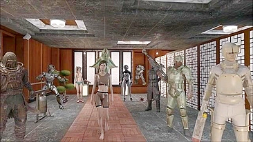 Hentai tabu de Fallout 4 com lingerie sexy e safados exibindo