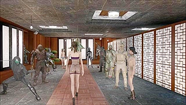 Hentai tabu de Fallout 4 com lingerie sexy e safados exibindo