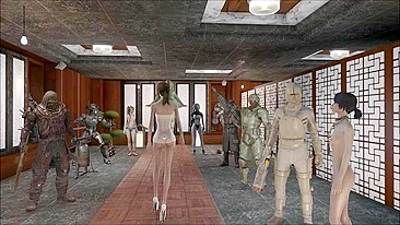 Hentai tabu de Fallout 4 com lingerie sexy e safados exibindo