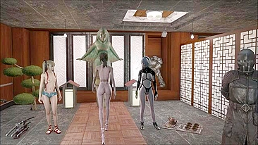 Hentai tabu de Fallout 4 com lingerie sexy e safados exibindo