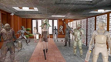 Hentai tabu de Fallout 4 com lingerie sexy e safados exibindo