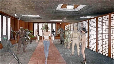 Hentai tabu de Fallout 4 com lingerie sexy e safados exibindo