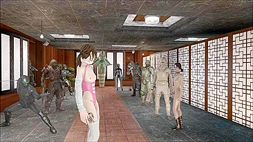 Hentai tabu de Fallout 4 com lingerie sexy e safados exibindo