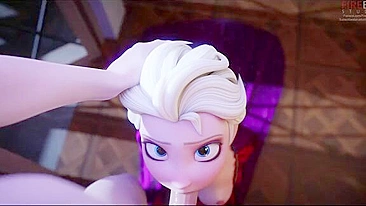 Elsa tem boca dominada por cara pauzudo em filme XXX hardcore