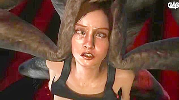Claire de Resident Evil vai ter a buceta hentai fodida com força