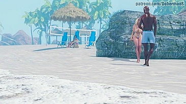 Negão com abdômen perfeito fudendo loira sem vergonha no hentai