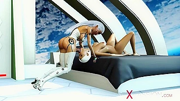 Ela sabe se divertir em hentai espacial com gape hardcore