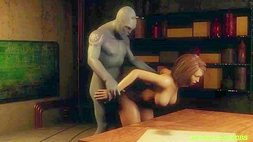 MILF hentai linda de peitão sendo furada por um alienígena ou algo assim