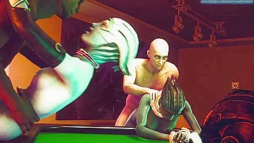 Cena de foda alienígena com muita suruba em filme de sexo grupal