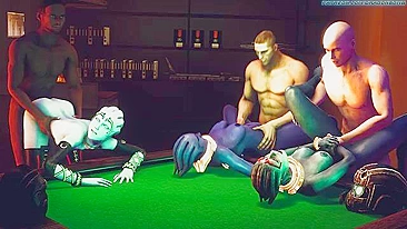 Cena de foda alienígena com muita suruba em filme de sexo grupal