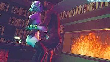 Cena de foda alienígena com muita suruba em filme de sexo grupal