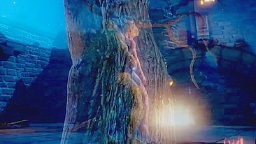 Cena de foda incrível com uma gata que curte orcs e paus grandes também