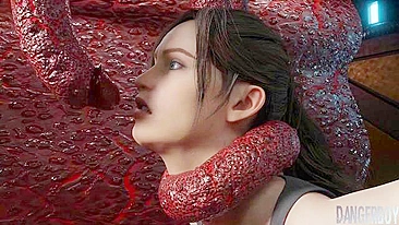 Claire de Resident Evil tem que foder tentáculos e curtir o gape mais selvagem