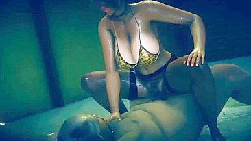 Hentai manga obsceno sem risco: gata peituda cavalga pau velho de cara feio