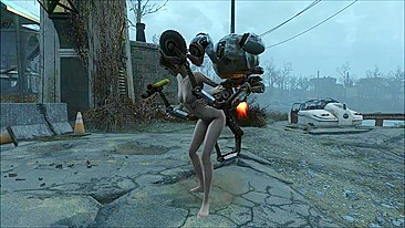 Mr. Handy de Fallout 4 fode teen perdida no meio do nada