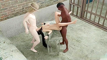 Tifa, o brinquedo sexual supremo, fodida por dois paus gigantes