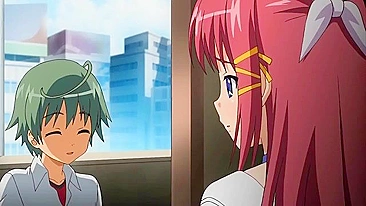 Gata de cabelo rosa vai ser empalada num pau duro em cena hentai