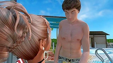 MILF loira se virando com dois garotos que querem gozar juntos