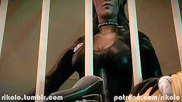 Filme de foda preta com tensão interracial e a porra da polícia