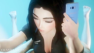 Samsung Sam fofa como sempre chupando pau com tesão nesse vídeo quente