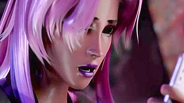 Garota de cabelo roxo faz pedido louco em filme XXX twisted