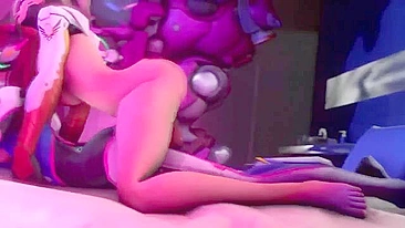 Futa de Overwatch com duas safadas que adoram dupla penetração e gape