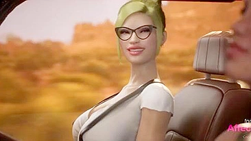 Futa incrível atuando como pornstar com um dildo grande nela