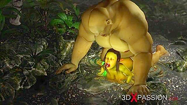 Ogro teen levando de um orc mais feio ainda com pau verde duro