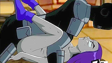 Gata flexível chamada Raven leva no cu de Deadshot ou algo assim