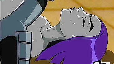 Gata flexível chamada Raven leva no cu de Deadshot ou algo assim