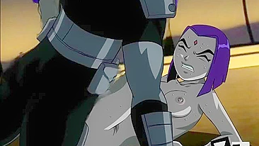 Gata flexível chamada Raven leva no cu de Deadshot ou algo assim