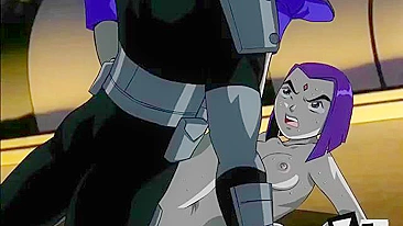 Gata flexível chamada Raven leva no cu de Deadshot ou algo assim