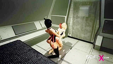 Harley Quinn mostra como leva pau futa na buceta gulosa no chão