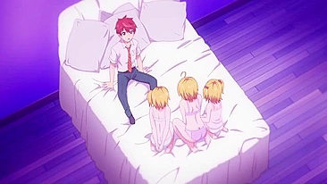 Sessão de prazer hentai com um cara e seu harém safado fudendo em alta qualidade