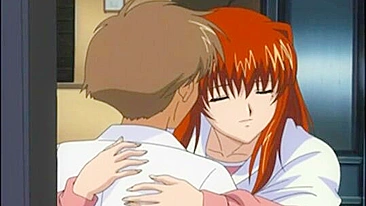 MILF ruiva peituda curtindo o tamanho do pau carnudo dele