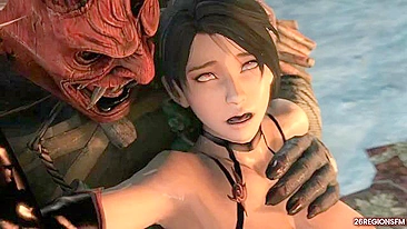 Compilação hentai Momiji Caçadora de Demônios com paus monstros gigantes