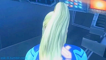 Peitos dela são o destaque nesse vídeo pornô Samus Aran XXX