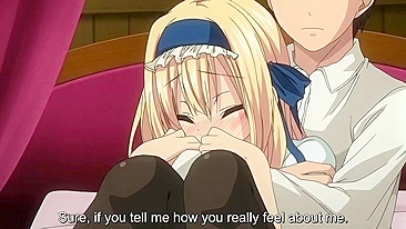 Pure Love Maniac - Loira hentai de meias pretas querendo pauzão dentro