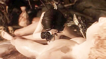 Cena de amor hentai intensa com peitudas e toques de tabu