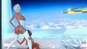 Experiência de boquete hentai espacial com garganta profunda e gozadas em HD